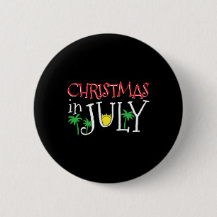 Christmas In July Merry Christmas Summer Funny San 6 Cm Round Badge