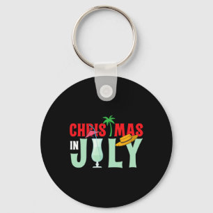 Christmas In July Merry Christmas Summer Funny San Key Ring