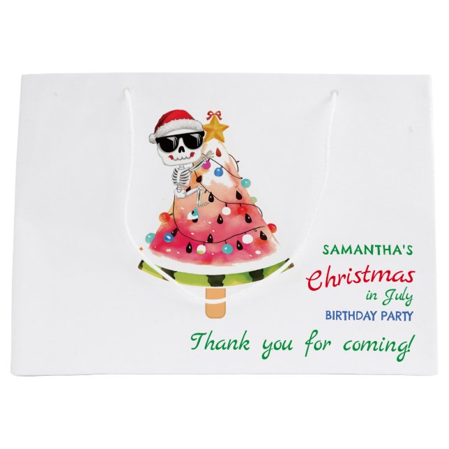 Christmas in July Naughty or Nice Toddler Birthday Large Gift Bag (Front)