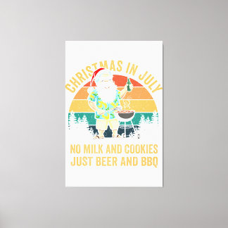 Christmas In July No Cookies Just Cocktails Summer Canvas Print