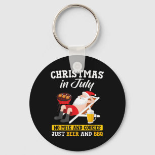 Christmas In July - No Milk And Cookies Just Beer Key Ring