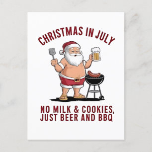 Christmas in July: No Milk, No Cookies, Just Beer  Invitation Postcard