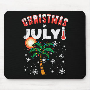Christmas In July Palm Tree Xmas Beach Summer Men Mouse Pad