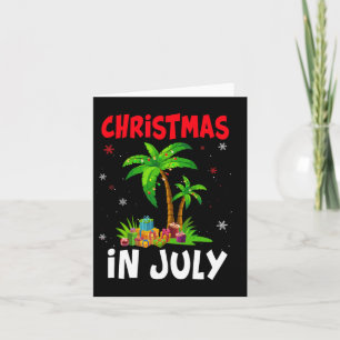 Christmas In July Palm Tree Xmas Tree Beach Summer Card