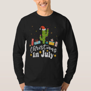 Christmas In July Palm Tree Xmas Tree Beach Summer T-Shirt