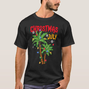 Christmas In July Palm Tree Xmas Tree Tropical Haw T-Shirt