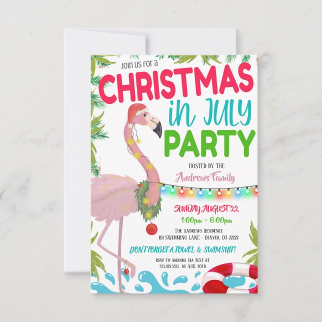 Christmas In July Party Invitation (Front)