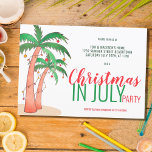 Christmas in July Party Invitation<br><div class="desc">Lets celebrate Christmas in July with a party!
Invite family and friends to your Christmas themed celebration with this fun invitation featuring hand drawn palm trees decorated with lights.
Customise these invitations with you details and enjoy the fun!
Original Drawing © Michele Davies.</div>
