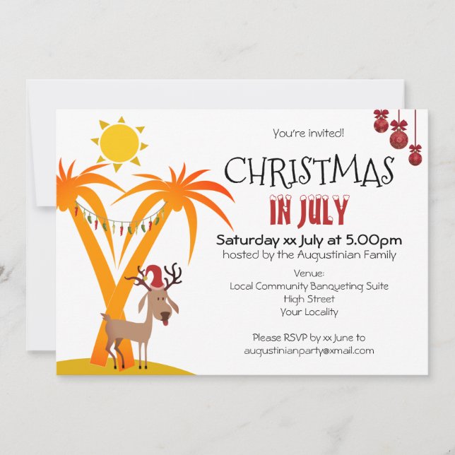 Christmas in July Party Invitation (Front)