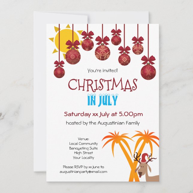 Christmas in July Party Invitation (Front)