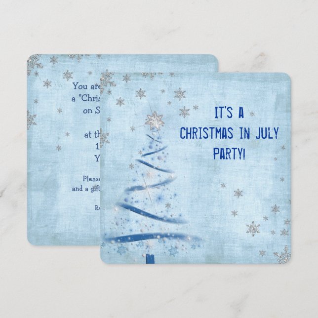 Christmas In July Party Invitation (Front/Back)