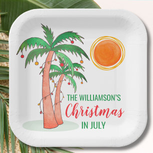 Christmas in July Party Personalised  Paper Plate