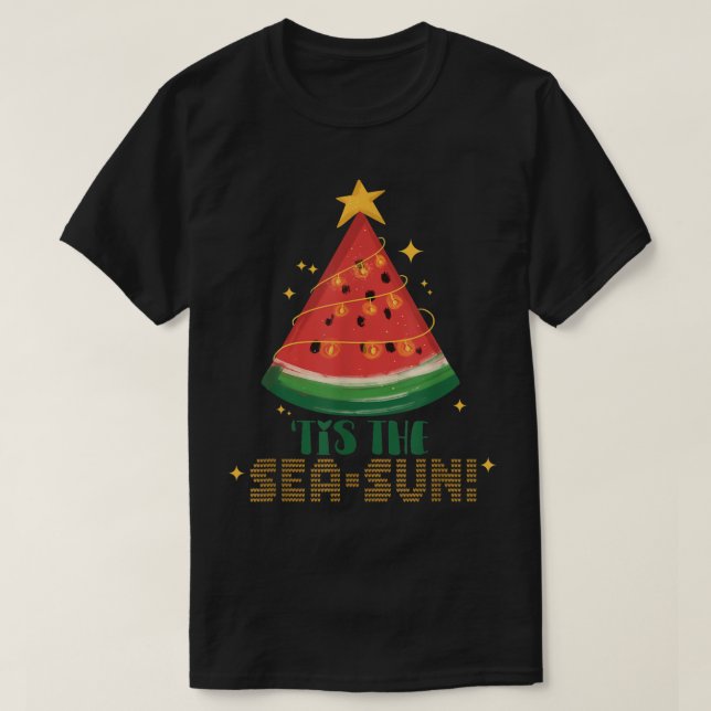 Christmas In July Party Tee  Watermelon Christmas  (Design Front)