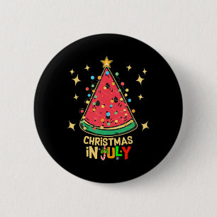 Christmas In July Party Watermelon Christmas Tree 6 Cm Round Badge