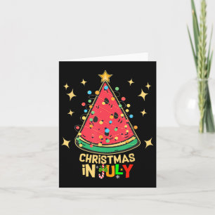 Christmas In July Party Watermelon Christmas Tree  Card