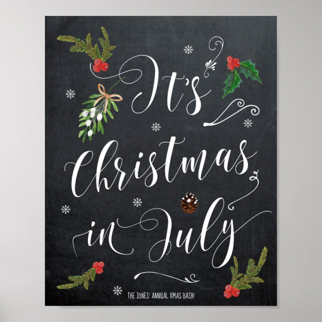 Christmas in July party wedding etc sign (Front)