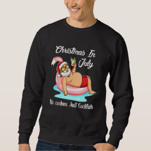 Christmas In July Party With Santa Claus Swim Sweatshirt