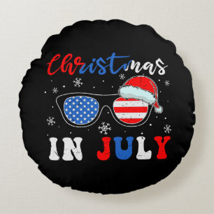 "Christmas in July" – Patriotic Sunglasses  Round Cushion