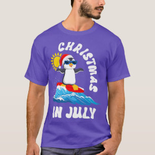 christmas in july penguin sunglasses beach summer T-Shirt