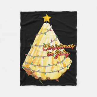 Christmas In July Pineapple Christmas Tree Summer Fleece Blanket