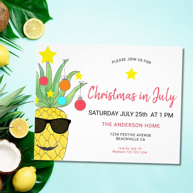 Christmas In July Pineapple Party Flyer (Creator Uploaded)