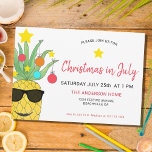 Christmas In July Pineapple Party Invitation<br><div class="desc">Christmas In July Pineapple Party Invitation. Invite family and friends to your Christmas Summer Celebration with these fun festive invitations. They are decorated with a brightly coloured watercolor of a yellow pineapple decorated as a Christmas Tree and wearing sunglasses! All the text is customisable so you can change the word...</div>