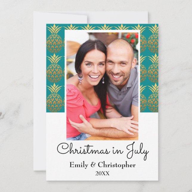 Christmas in July Pineapple Photo Card (Front)