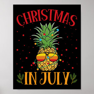 Christmas In July Pineapple Summer Holiday Poster