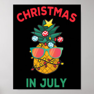 Christmas In July Pineapple Sungles Light Summer V Poster