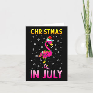 Christmas In July Pink Flamingo Funny Xmas Men Wom Card