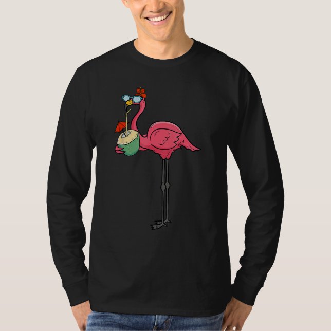 Christmas in July Pink Flamingo  Xmas Men Women Ki T-Shirt (Front)