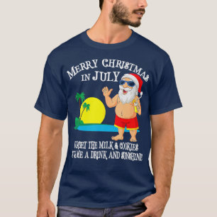 Christmas In July Pool Party Santa For Men Women V T-Shirt