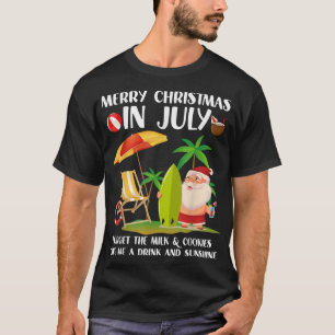 Christmas In July Pool Party Santa Men Women Vacat T-Shirt