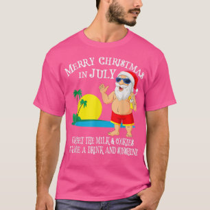 Christmas In July Pool Party Santa Men Women Vacat T-Shirt