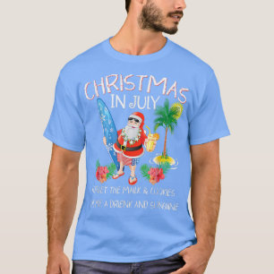 Christmas In July Pool Party Santa Men Women Vacat T-Shirt