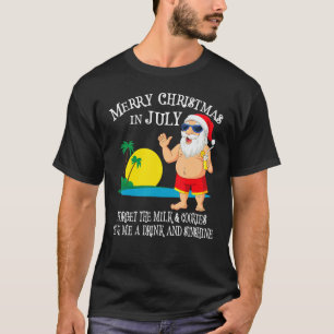 Christmas In July Pool Party Santa Men Women Vacat T-Shirt