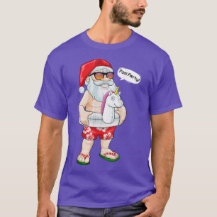 Christmas In July Pool Party Santa Unicorn Float S T-Shirt