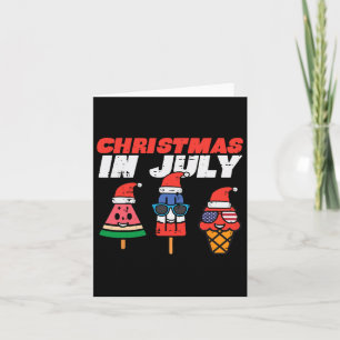 Christmas In July Popsicles Ice Cream Toddler Kids Card