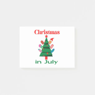 Christmas in july post-it notes