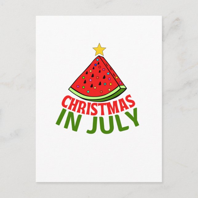 CHRISTMAS IN JULY POSTCARD (Front)