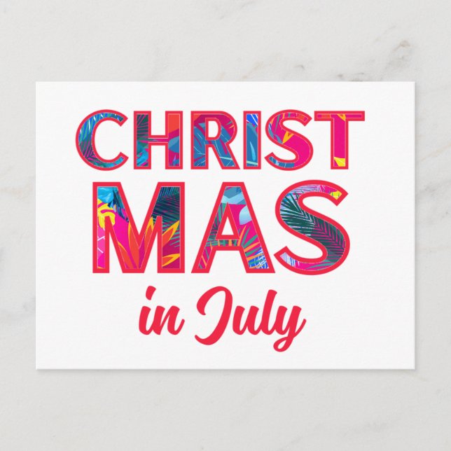 CHRISTMAS IN JULY POSTCARD (Front)