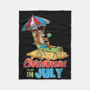 Christmas In July Reindeer Fleece Blanket