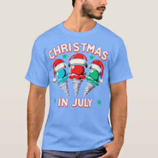 Christmas in July Retro for Kids Ice Santa Funny T-Shirt