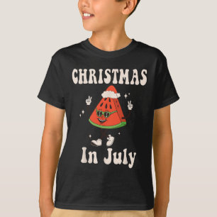 Christmas In July Retro Watermelon Kids Boys Toddl T-Shirt