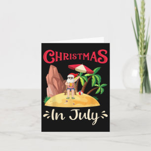 Christmas In July Santa Beach Celebration Card