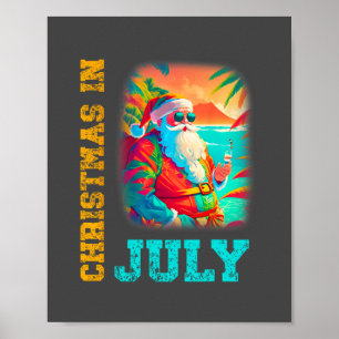 christmas in july santa beach summer summer  1.png poster