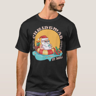 Christmas in July Santa Beach Summer Sunglasses  T-Shirt