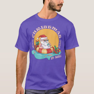 Christmas in July Santa Beach Summer Sunglasses T-Shirt