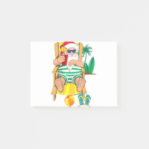 Christmas In July Santa Beach Tshirt Hawaiian Post-it Notes