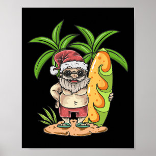 Christmas In July Santa Beach Vacation 1 Poster